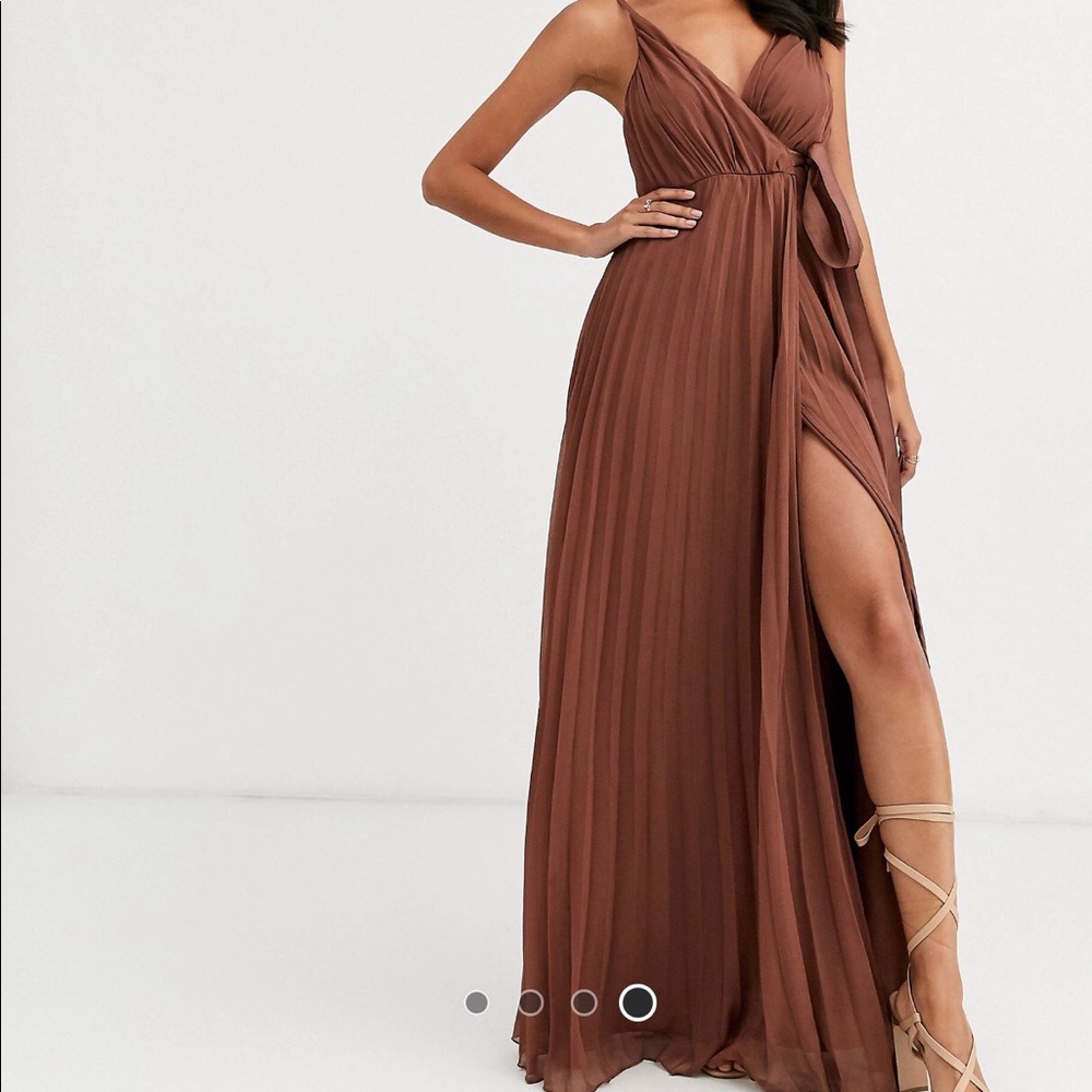 Brown wrap dress